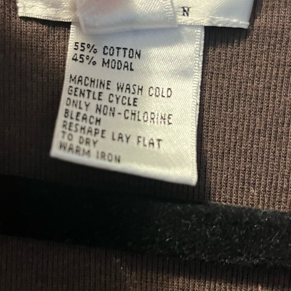 Talbots Brown Tie Front Hooded Long Sleeve Top - Picture 5 of 5